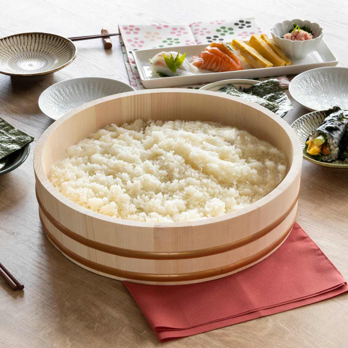 楽天市場】すし桶 寿司桶 飯台 木製 33cm 約5合用 和の里 （ 木製飯台