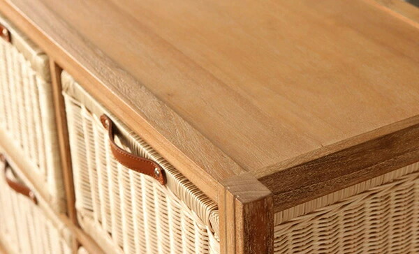楽天市場】籐 ランドリーチェスト 幅83cm 3段 6杯 チーク無垢材 天然