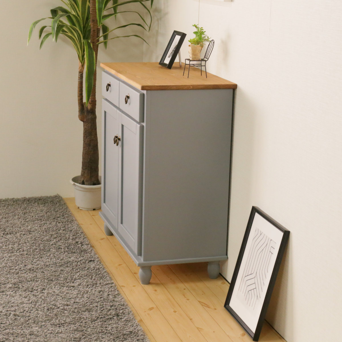 楽天市場】キャビネット フレンチカントリー パイン材 Lavender 幅78cm