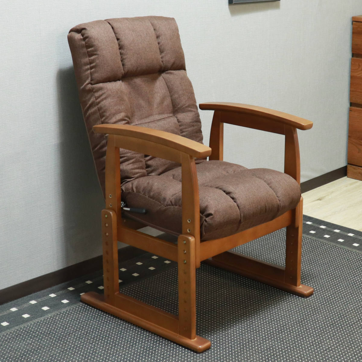 楽天市場】高座椅子 木肘 7段階リクライニング 2WAY （ 座いす 座イス