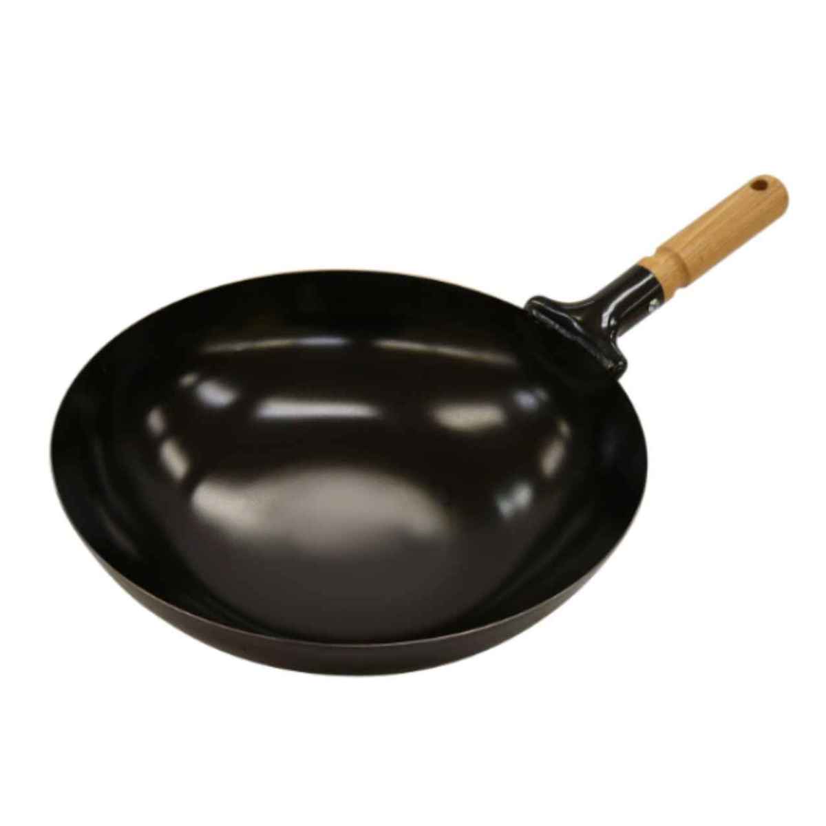 楽天市場】北京鍋 27cm ガス火専用 木柄 日本製 （ 中華鍋 鉄製