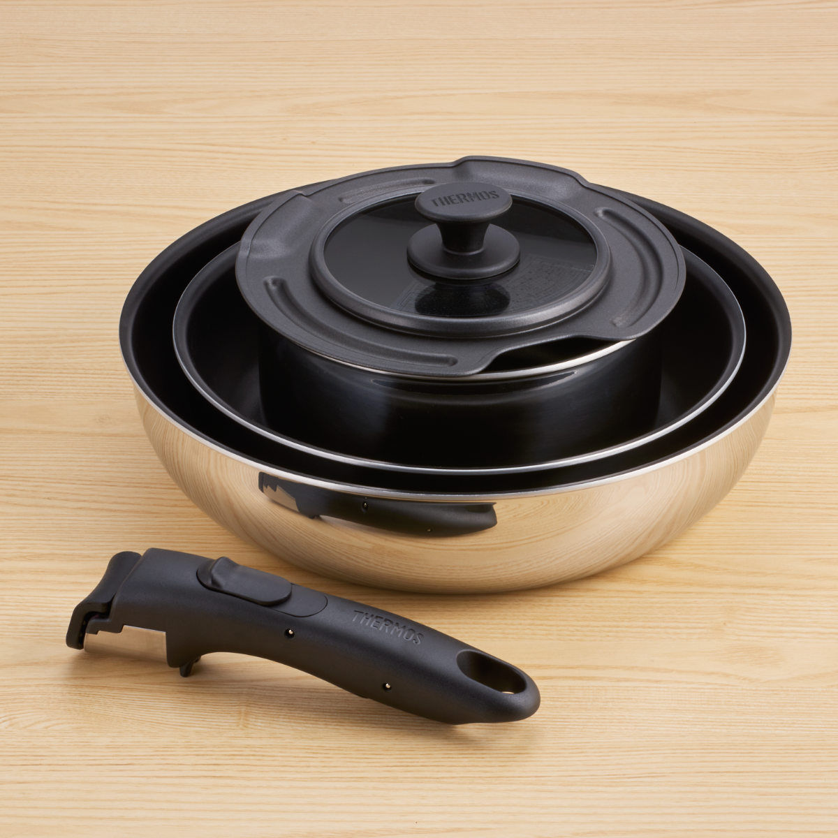 楽天市場】サーモス 取っ手のとれるフライパン5点セットIH対応 着脱