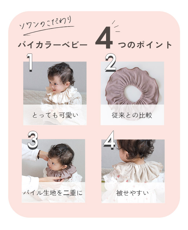 楽天市場】【日本製】2枚セット つけ襟 スタイ 360度 360°フリル