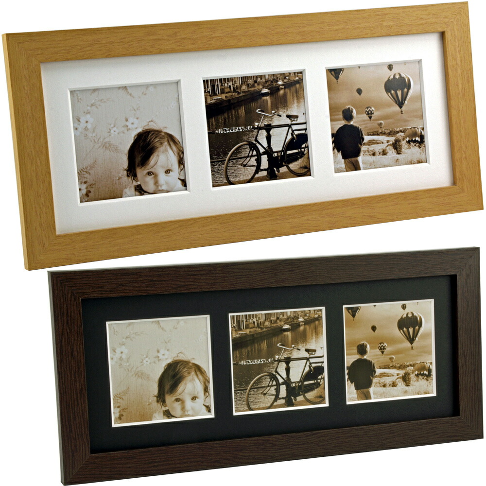 楽天市場】ましかく窓フレーム 3窓 フォトフレーム 写真立て 額縁