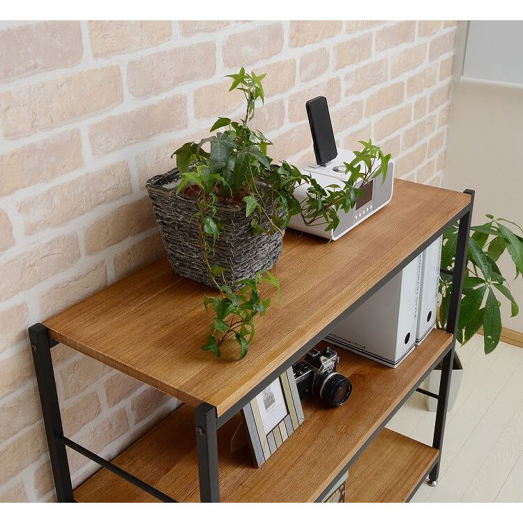 楽天市場】アンティーク調3段ラック 棚 シェルフ オープンシェルフ