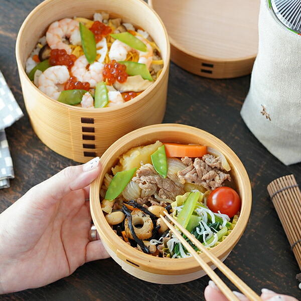 楽天市場】曲げわっぱ 弁当箱 丸二段 栗久 わっぱ弁当 国産 日本製