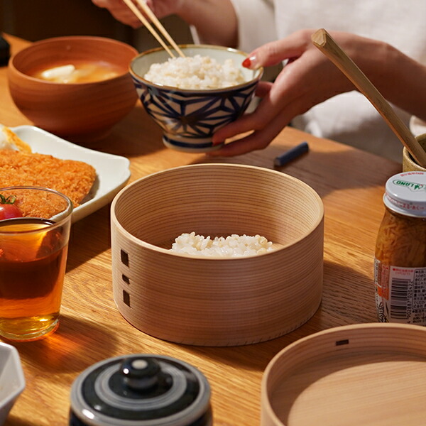 楽天市場】曲げわっぱ ミニおひつ（大） りょうび庵 おひつ お櫃 白木