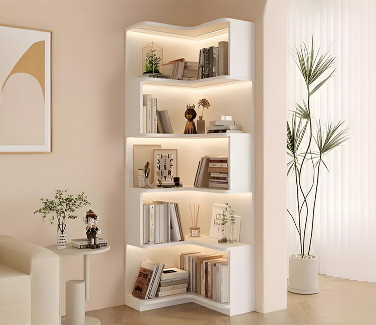 楽天市場】コーナー本棚 オープンラック 収納キャビネット 収納棚