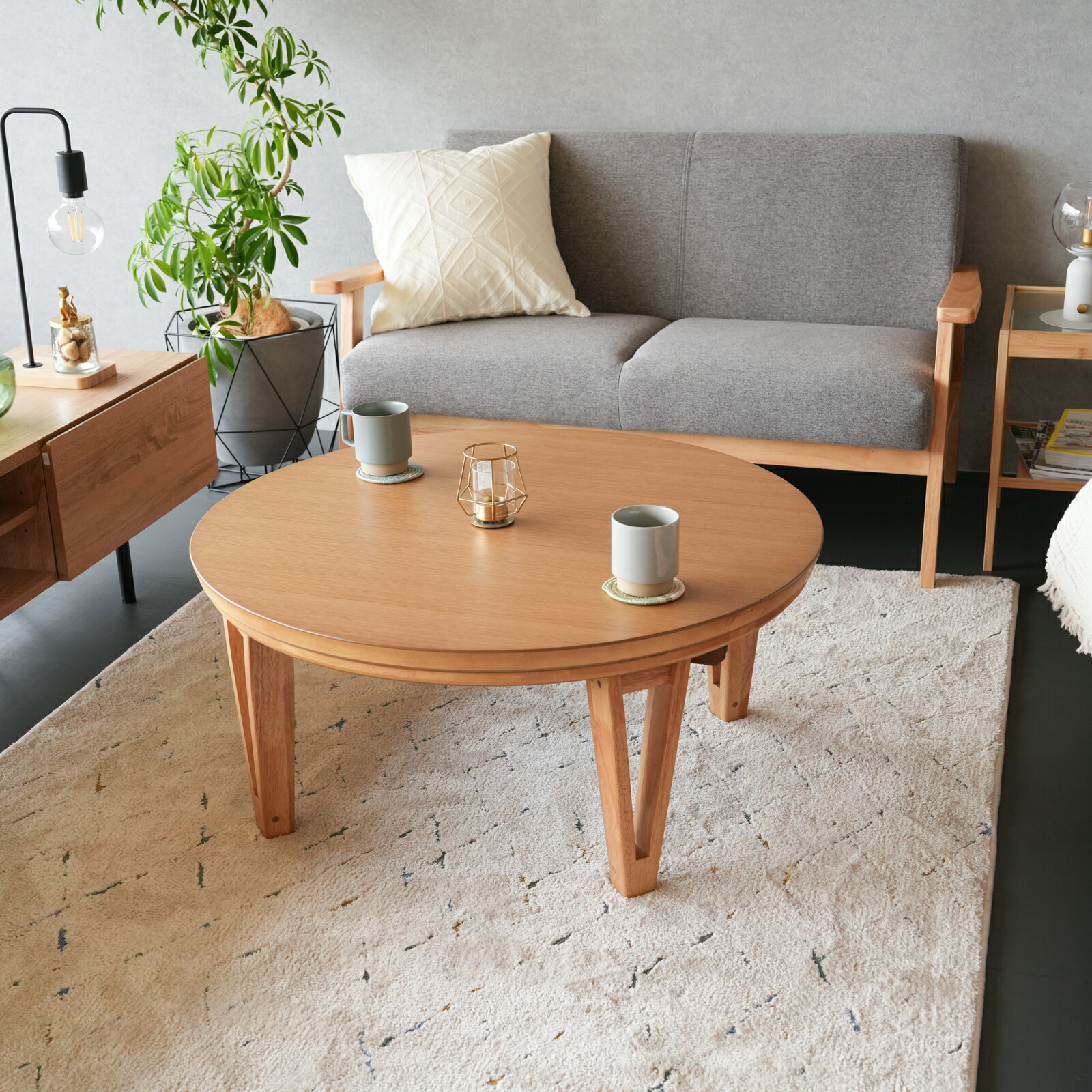 楽天市場】こたつ セット 円形こたつ 85cm こたつテーブル こたつ