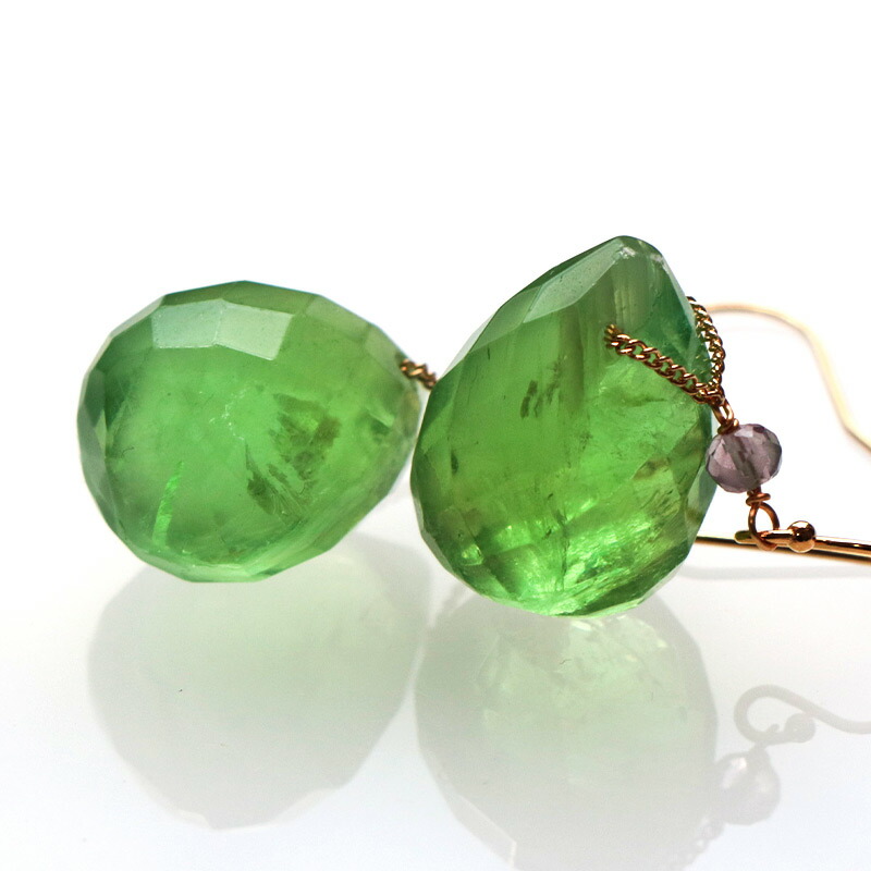 楽天市場】フローライト ピアス イヤリング / 14KGF ゴールドフィルド