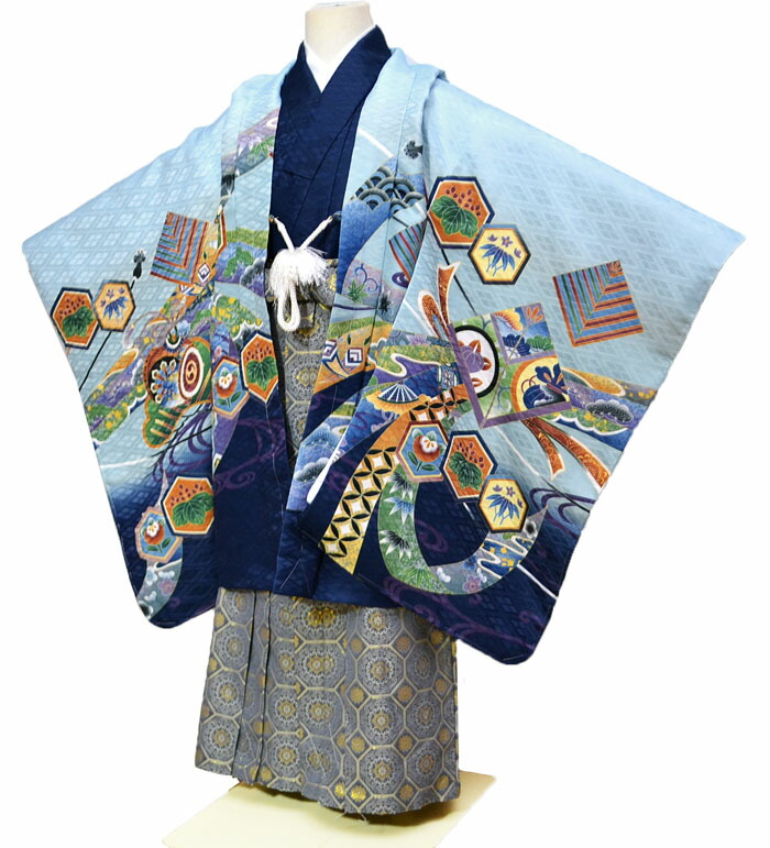 楽天市場】七五三 753 着物 男の子 袴 セット 3歳羽織袴 フルセット 兜