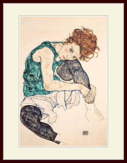 楽天市場】エゴンシーレ・[膝をあげて座っている女] : グーピルギャラリー