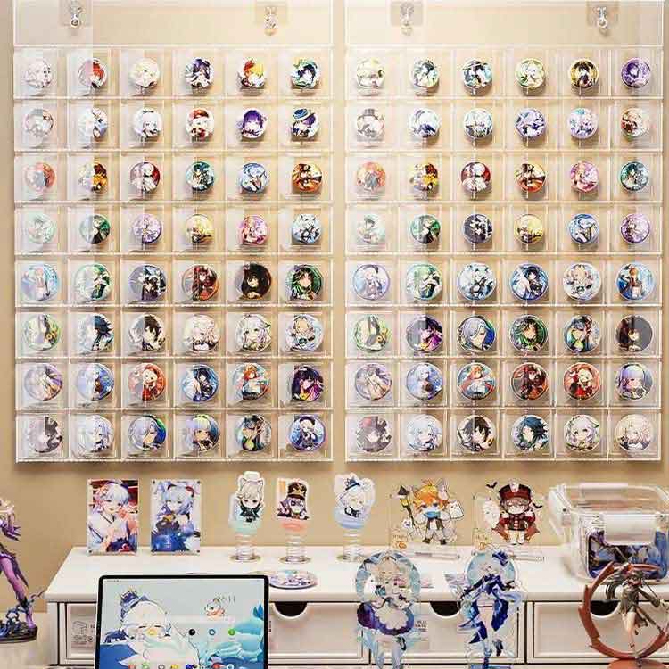 楽天市場】缶バッジ専用 収納ファイル 壁掛け ウォールポケット 缶