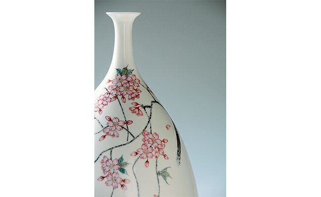 楽天市場】【ふるさと納税】仁窯 枝垂桜文細口花瓶（赤書）有田焼