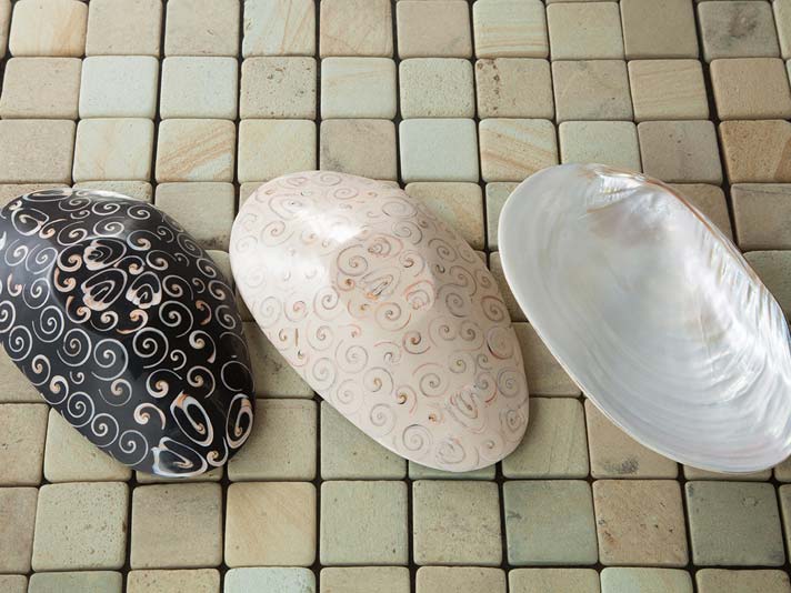 楽天市場】シェルスパイラルトレイ バリ 鍵置き モダン 玄関 貝殻
