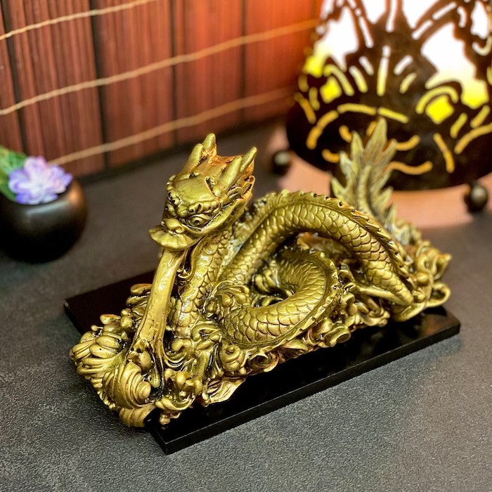 楽天市場】龍 大サイズ S18160 高さ10cm ゴールド 金 ドラゴン 龍神様