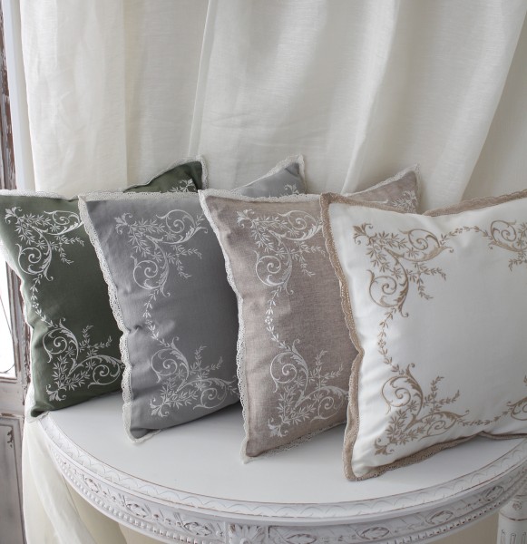 楽天市場】(SALE30%OFF) クッションカバー 刺繍 コットン ナチュラル 3