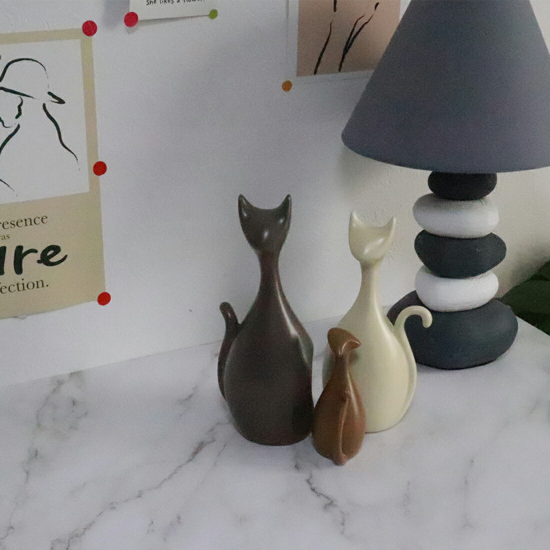 楽天市場】3点セット オブジェ 動物 置物 アート インテリア 猫 鹿 象