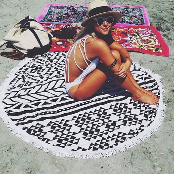 楽天市場】【全品11%OFF！22H限定】【楽天1位】ラウンドビーチタオル