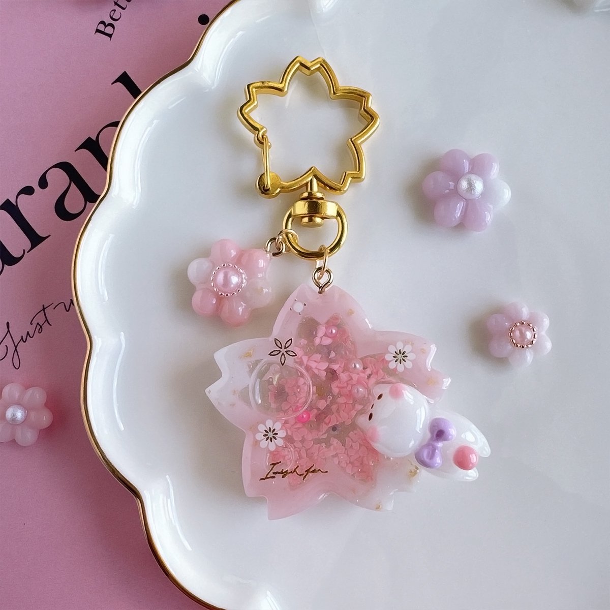 楽天市場】【封入】満開♪桜ふぶきのもと レジン封入素材 封入パーツ