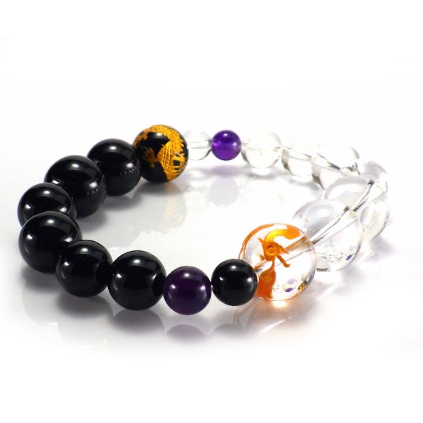 楽天市場】水晶 オニキス ブレスレット 黒い石 魔除け パワーストーン