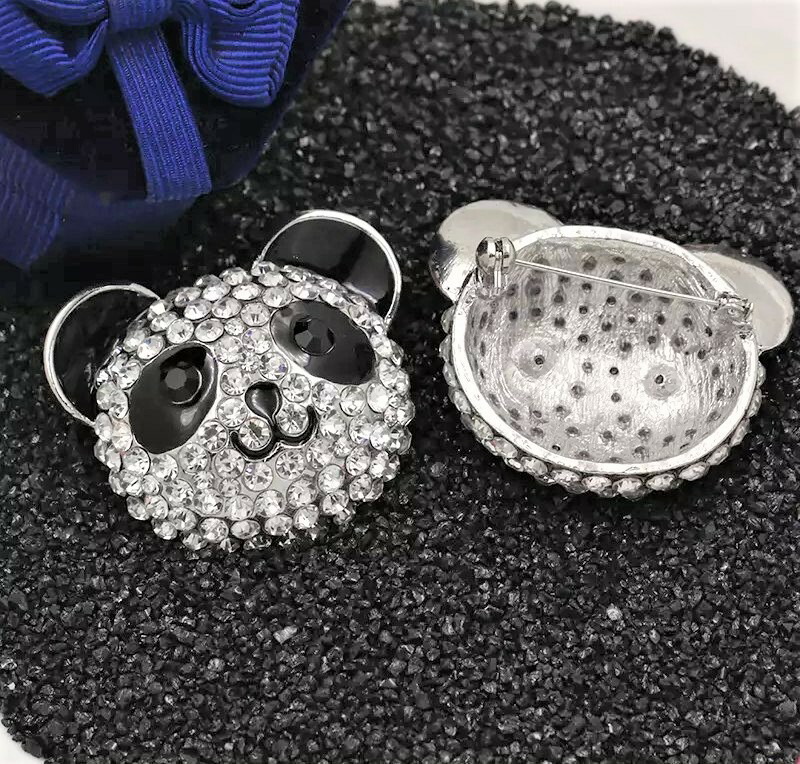 楽天市場】スワロフスキー パンダ ブローチ 大☆ギフトポーチ付き