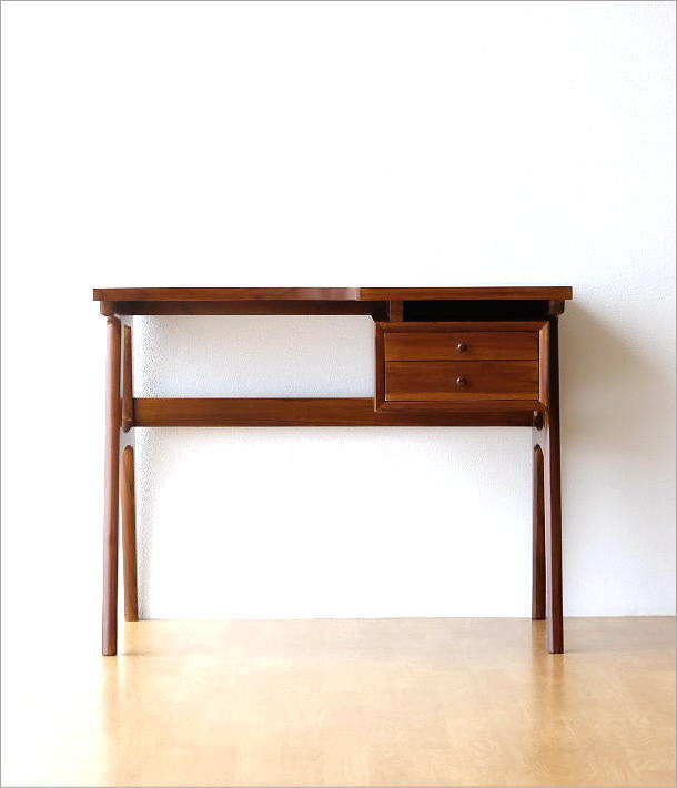 楽天市場】チーク デスク 机 無垢材 天然木 木製 シンプル コンパクト