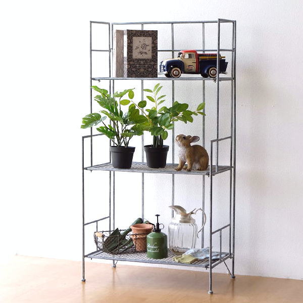 楽天市場】棚 シェルフ ラック 3段 アイアン メッシュ 本棚 収納棚