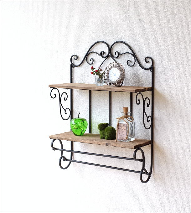 楽天市場】ウォールシェルフ アイアン おしゃれ アンティーク ウォール