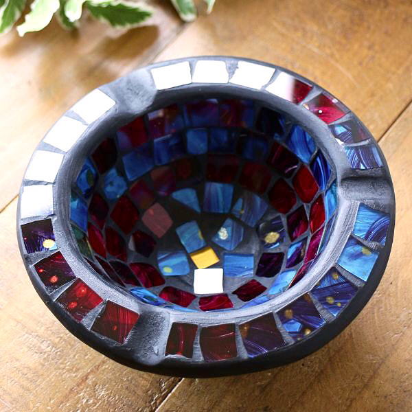 楽天市場】灰皿 ガラス おしゃれ アンティーク 卓上 小物入れ 丸