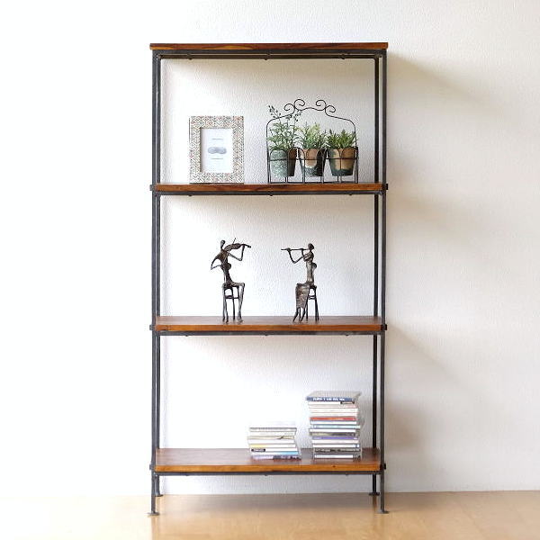 楽天市場】シェルフ 木製 アイアン 本棚 おしゃれ シンプル アジアン