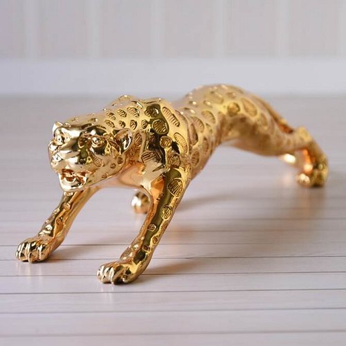 楽天市場】ジャガー オブジェ：ゴールドヒョウ 置物 風水 御祝 記念品