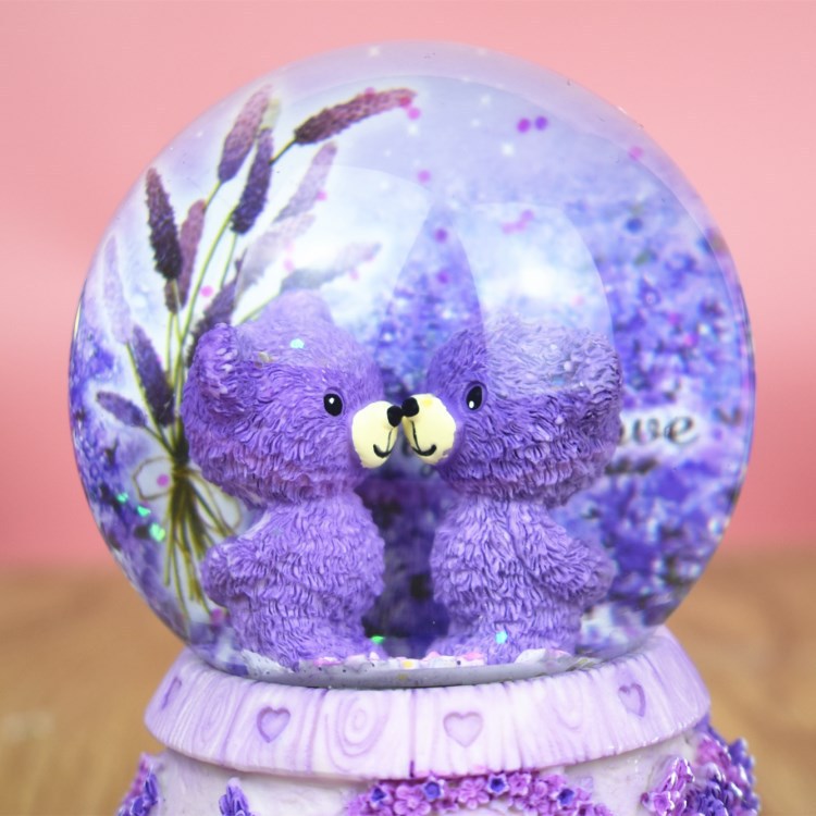 楽天市場】【選べる2種類】ラベンダーくま スノードーム オルゴール