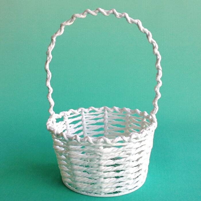 楽天市場】ラウンド型手付きホワイトミニバスケット（直径約13cm) プチ