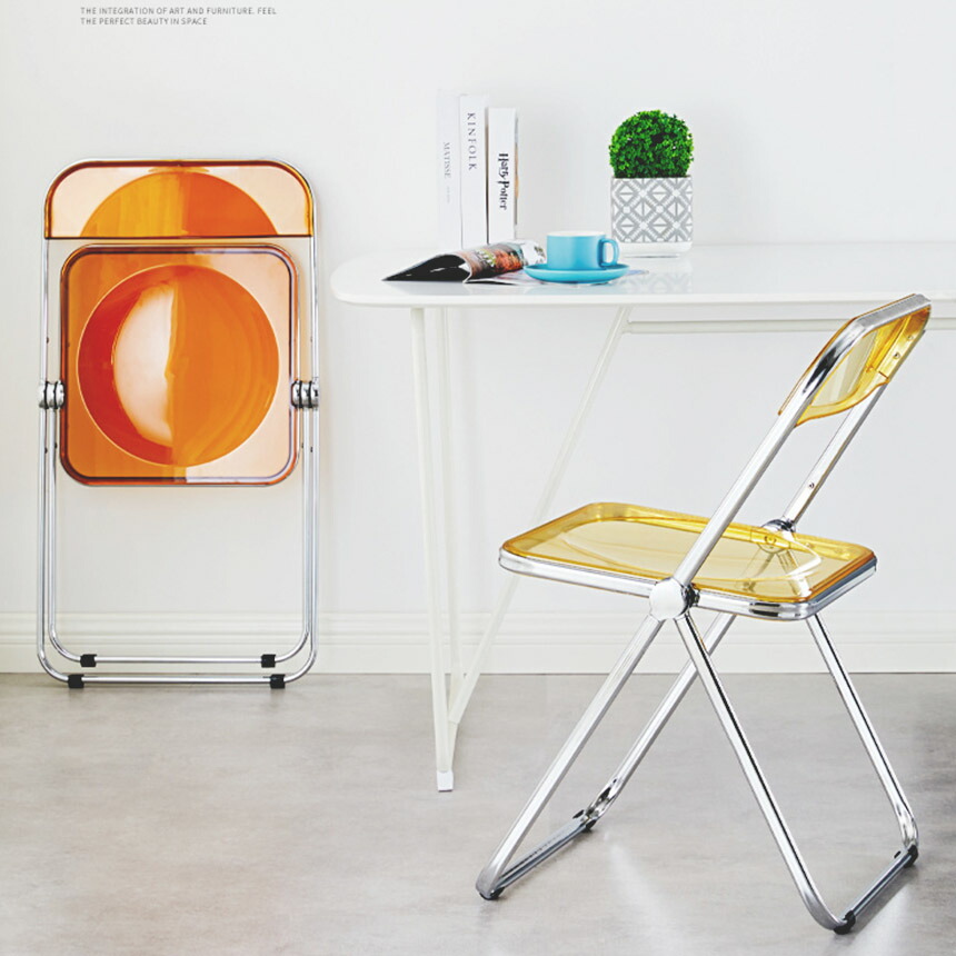 楽天市場】☆期間限定！ポイント5倍☆パイプ椅子 透明 折りたたみ 6