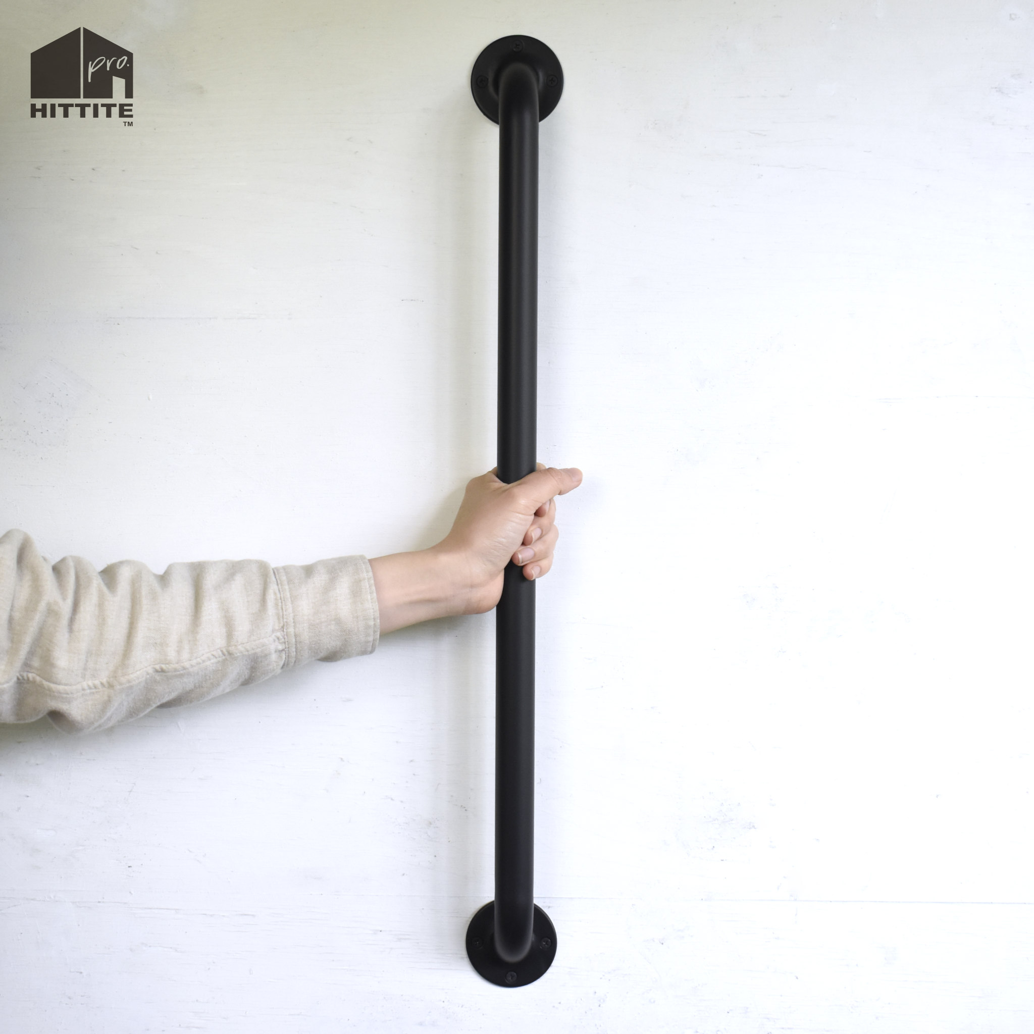 楽天市場】手すりハンドル【ブラック】長さ37/52/67cmアイアン 鉄製 丸