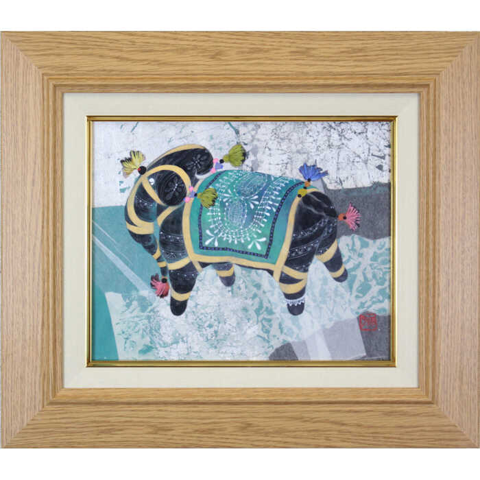 楽天市場】絵画 岡恵子 日本画 『象』 動物 優しい 一点物 美術品