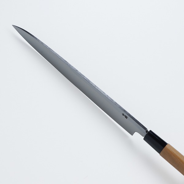 楽天市場】柳刃包丁 片刃 270mm 青紙2号 黒打ち槌目仕上げ カスミ研 桜