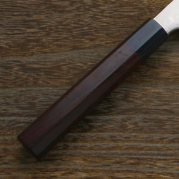 楽天市場】重勝 切付柳刃包丁 片刃 240mm 白紙鋼 鋼付 積層鋼 八角紫檀