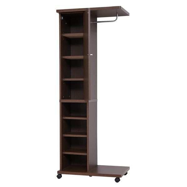 楽天市場】ミラー付ハンガーラック ブラウン 組立式[21] : 本家屋