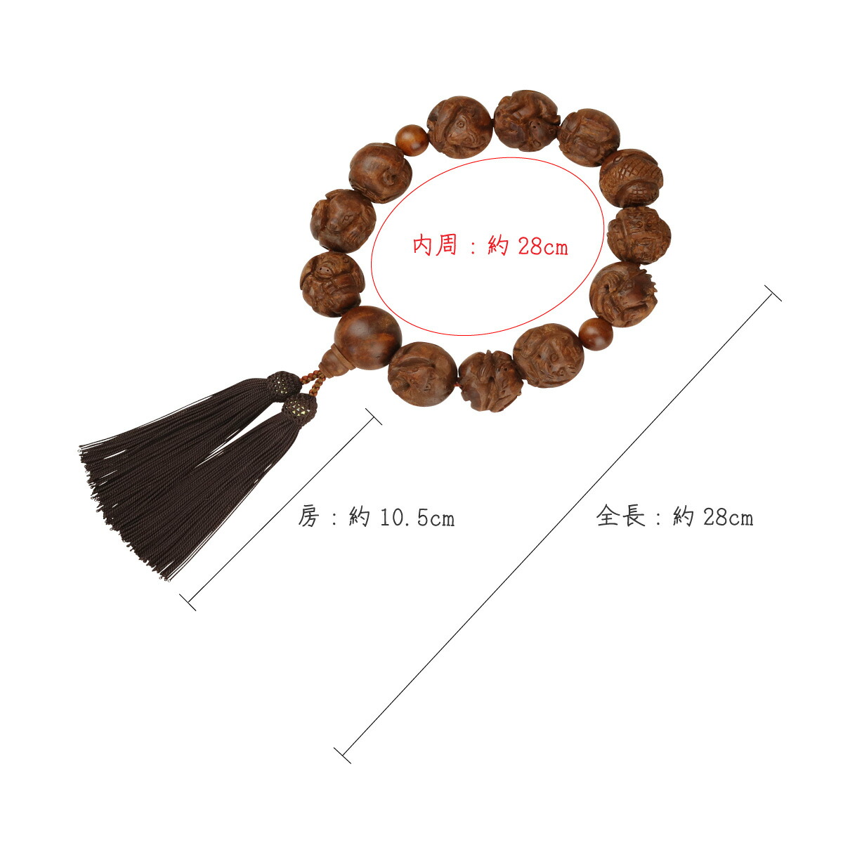 楽天市場】数珠 男性用 略式 京念珠 全宗派対応 麻梨木 十二支彫 正絹