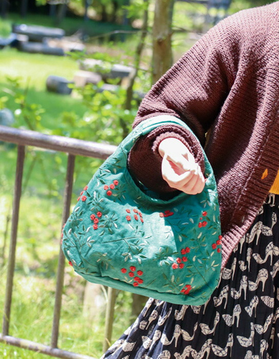 楽天市場】KUROCHIKU LINK ミニラウンドバッグ 南天 深緑 ミニバッグ