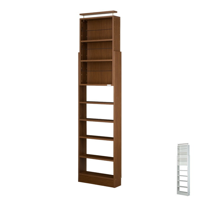 楽天市場】天井突っ張り本棚「愛書家」奥行17cm スリムタイプ シェルフ