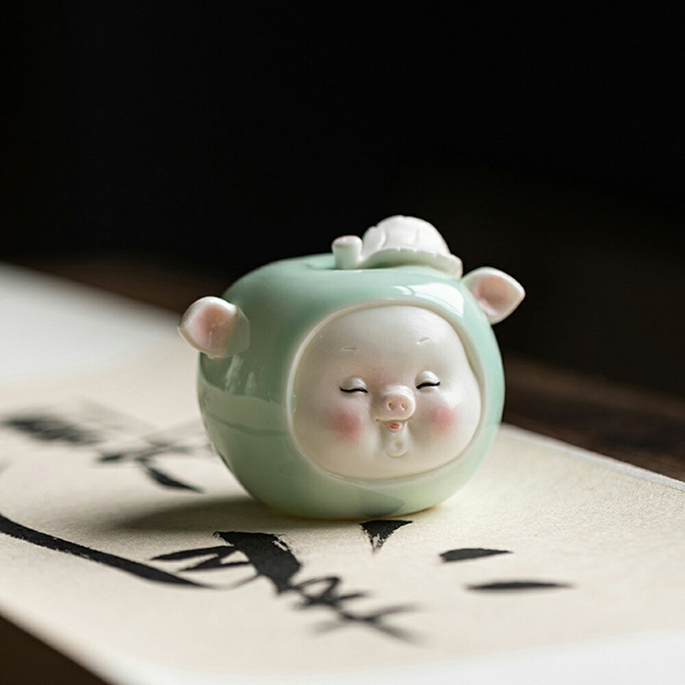 楽天市場】IwaiLoft リンゴ ぶた オブジェ かわいい インテリア 縁起物