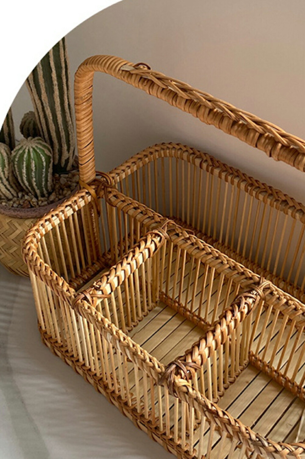 楽天市場】編み かご 藤 ふじ 手作り 竹籠 手提げ バスケット 藤かご