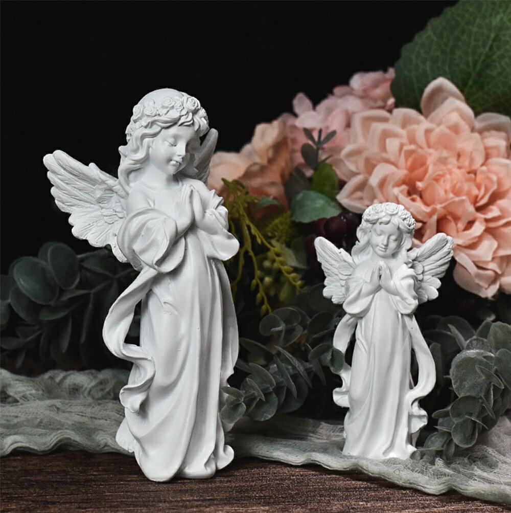 楽天市場】2点以上送無 Angle エンジェル 天使像 ホワイト 白 オブジェ