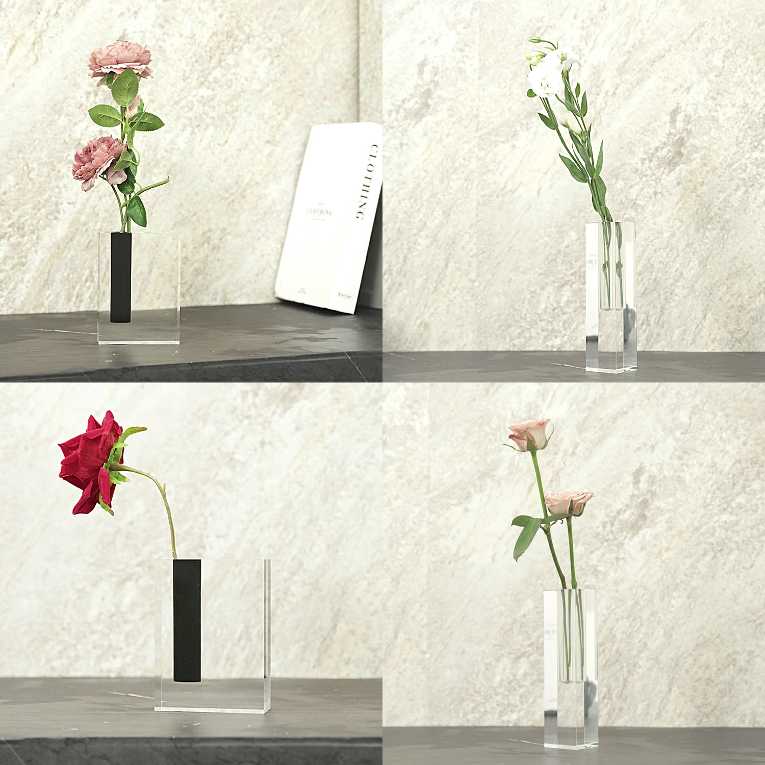 楽天市場】アクリル花瓶 割れない 丈夫 一輪挿し アクリル 花瓶 四角