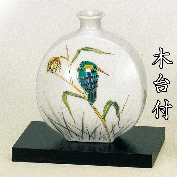 EF0314-1-2 九谷焼九谷清峰花詰 壺 花器 花瓶 特大25cm ☆ 骨董