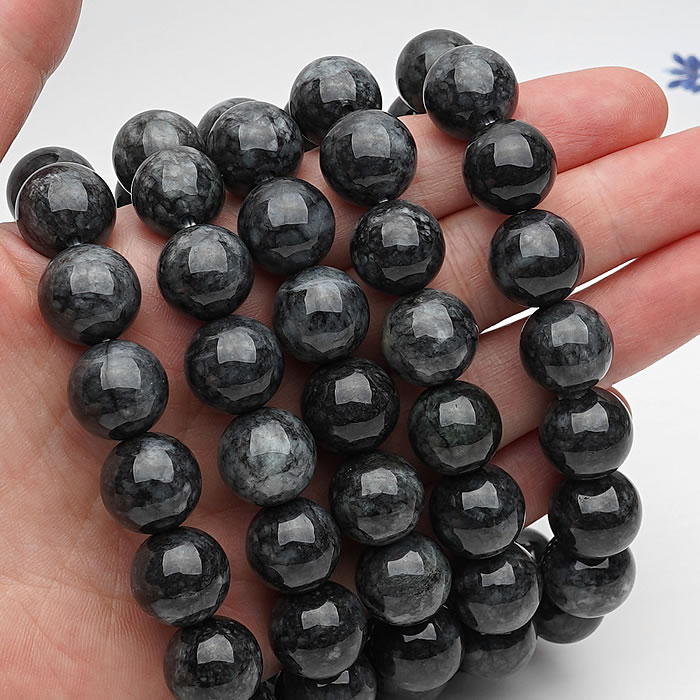 楽天市場】【高品質】天然黒翡翠AAA13mm ミャンマー産 ブレスレット