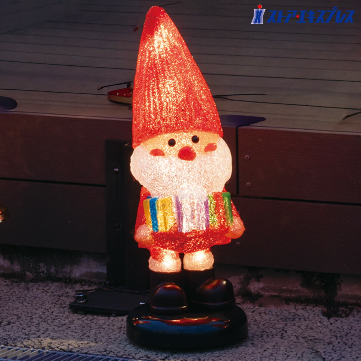 迫力】存在感ある！大きなサンタクロースオブジェの電飾モチーフ